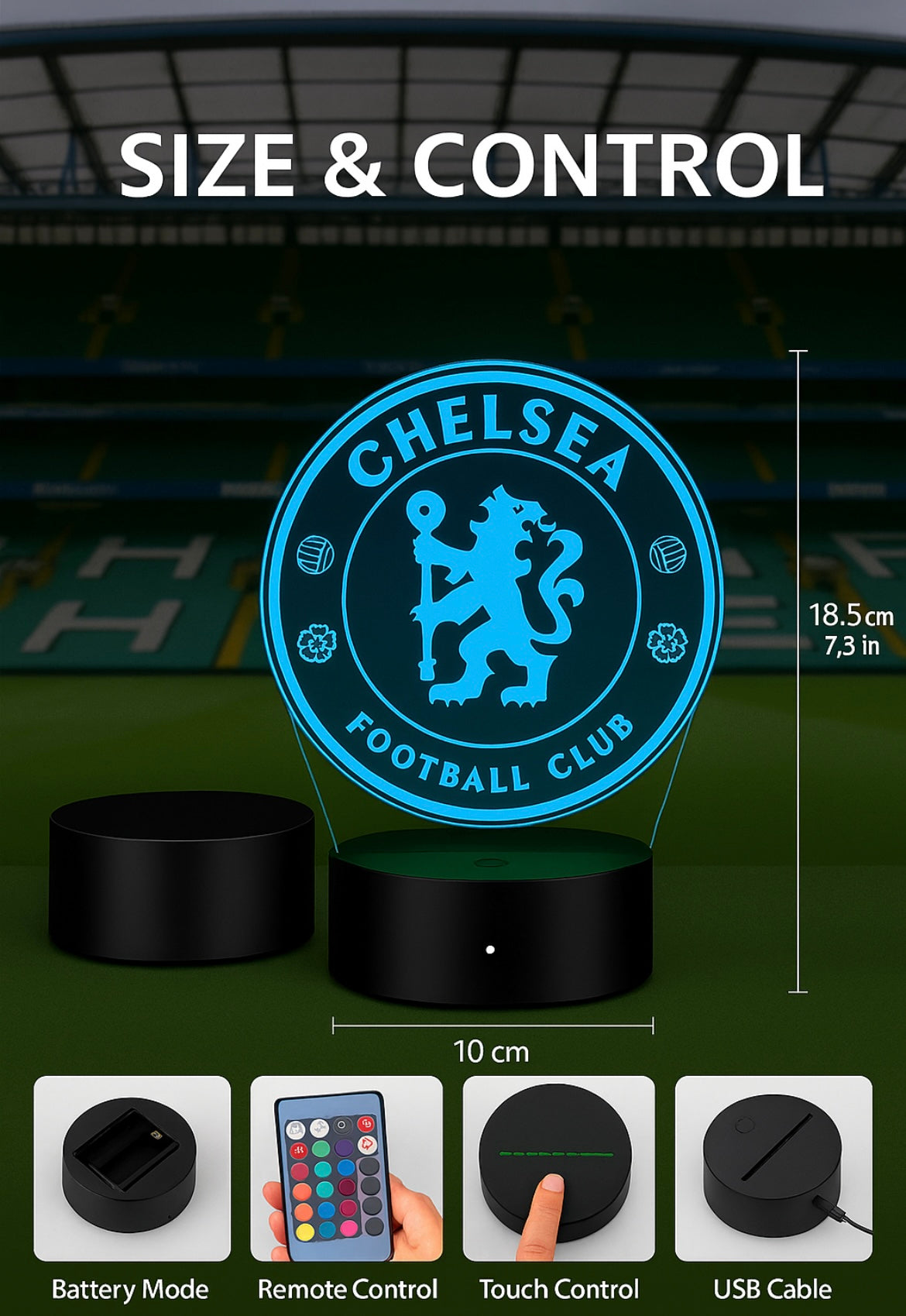 Lampe LED 3D Chelsea FC - Lightix