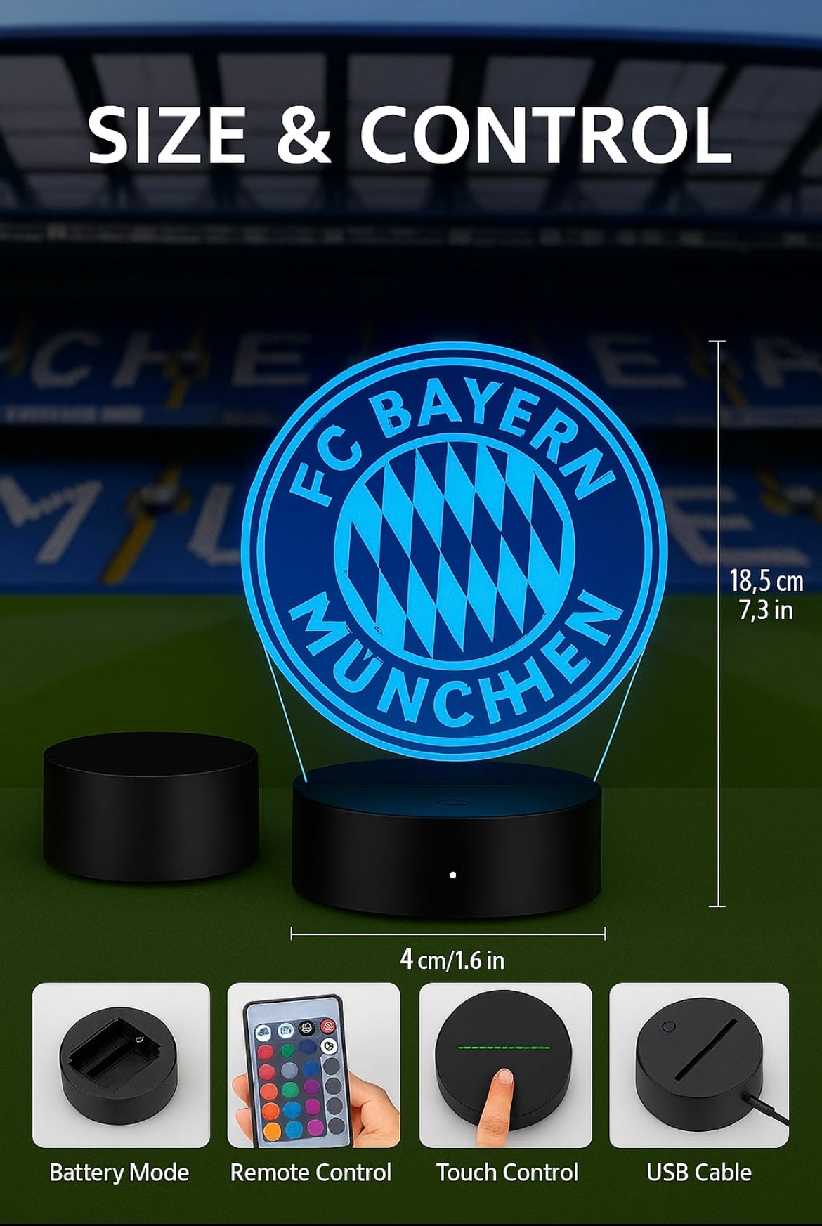 Lampe Led 3D Bayern Munich Fc - Lightix