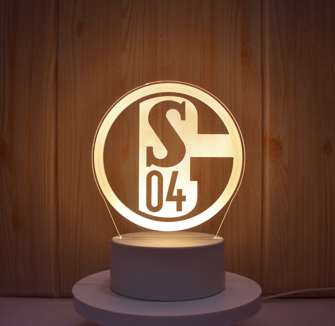 Lampe Led 3D Schalke 04 Blanche - Lightix