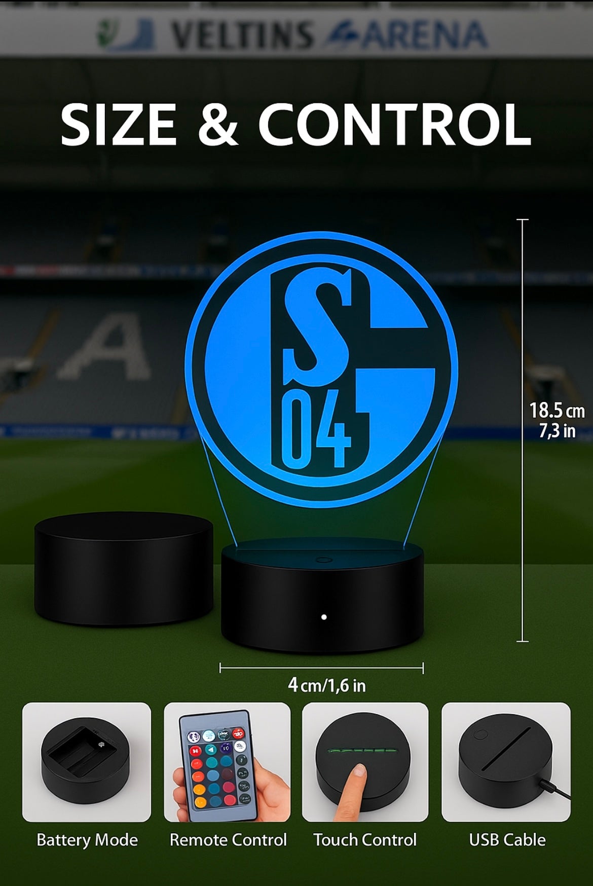Lampe LED 3D Schalke 04 - Lightix