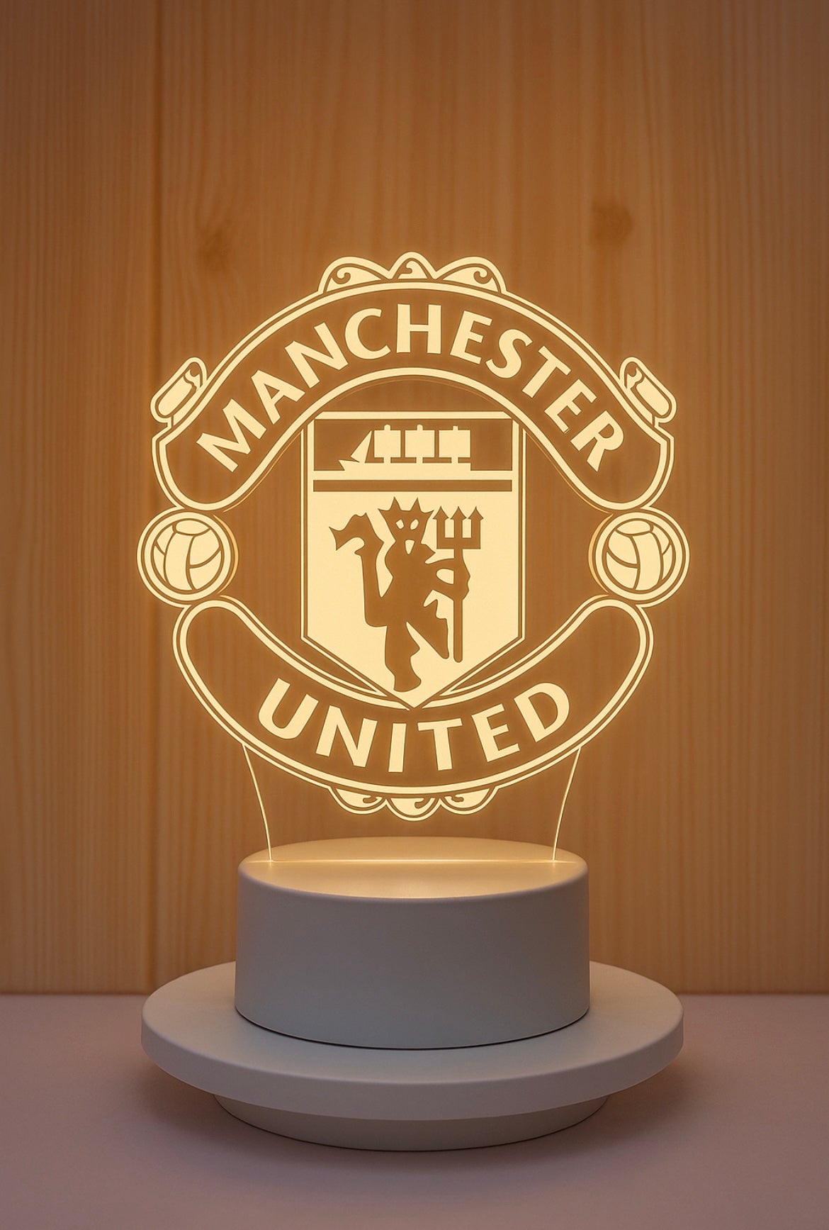 Lampe Led 3D Manchester United Blanche - Lightix