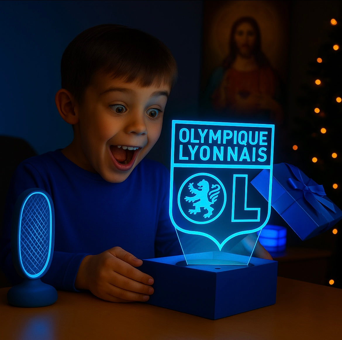 Lampe LED 3D Olympique Lyonnais - Lightix