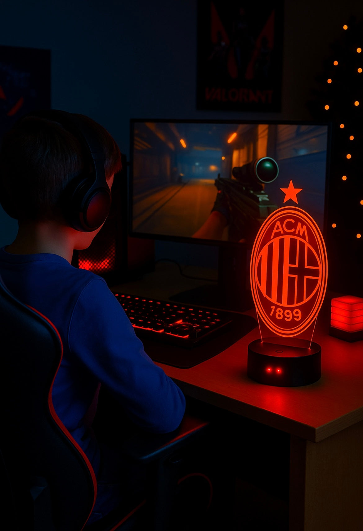 Lampe LED 3D AC Milan - Lightix