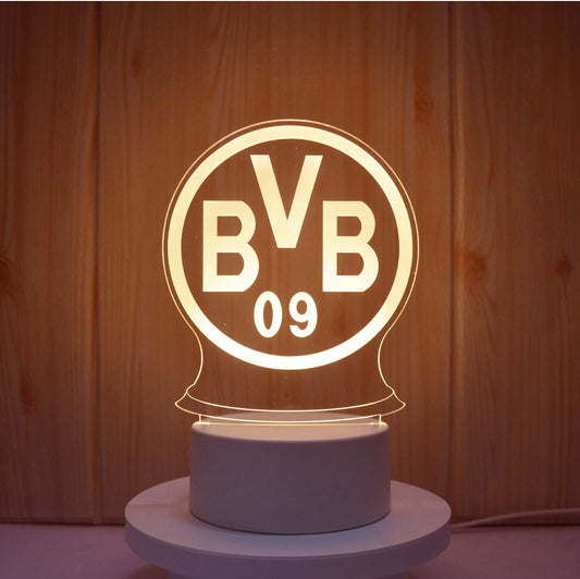 Lampe Led 3D Bvb Dortmund Blanche - Lightix