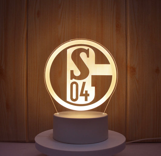 Lampe Led 3D Schalke 04 Blanche - Lightix