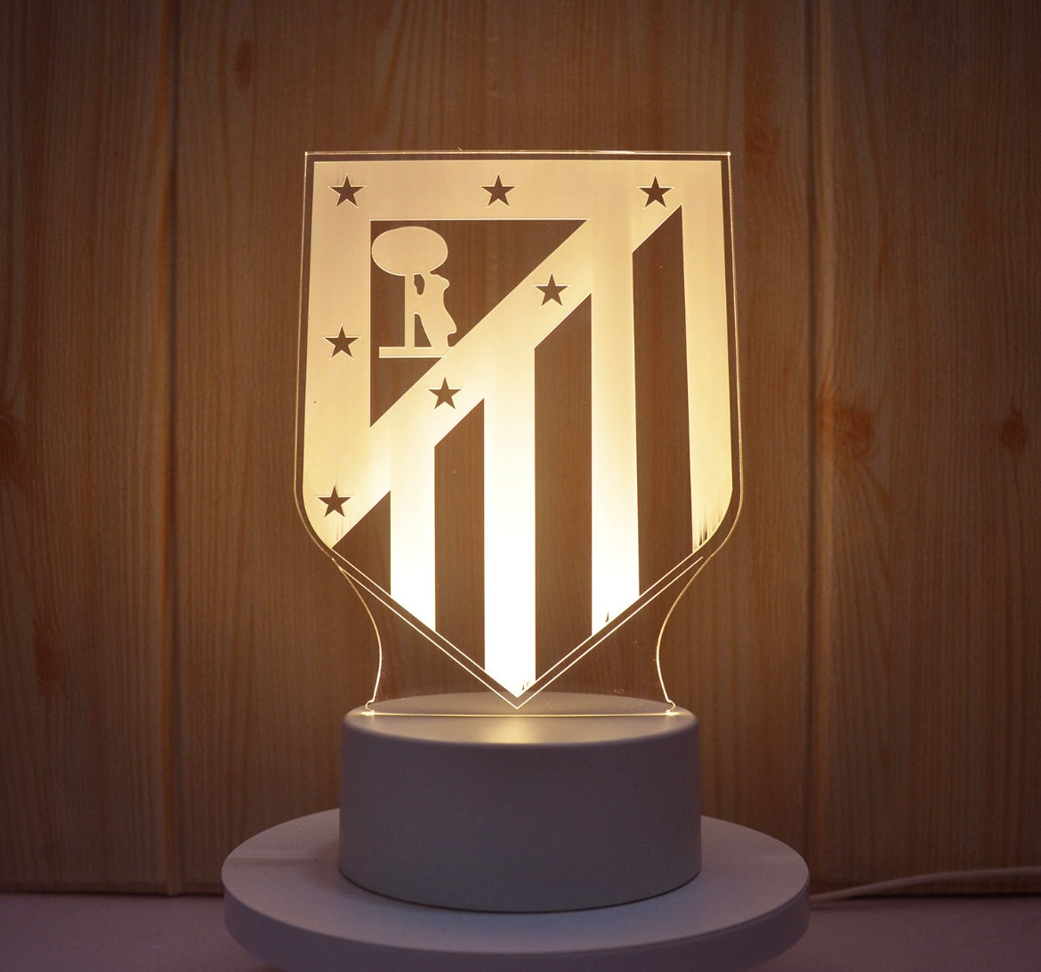 Lampe Led 3D Atletico Madrid Blanche - Lightix
