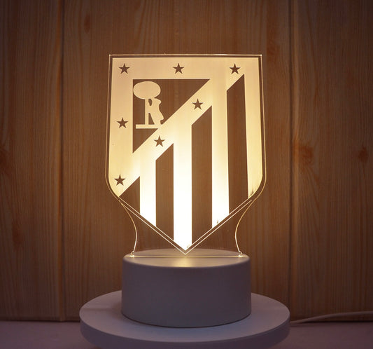 Lampe Led 3D Atletico Madrid Blanche - Lightix