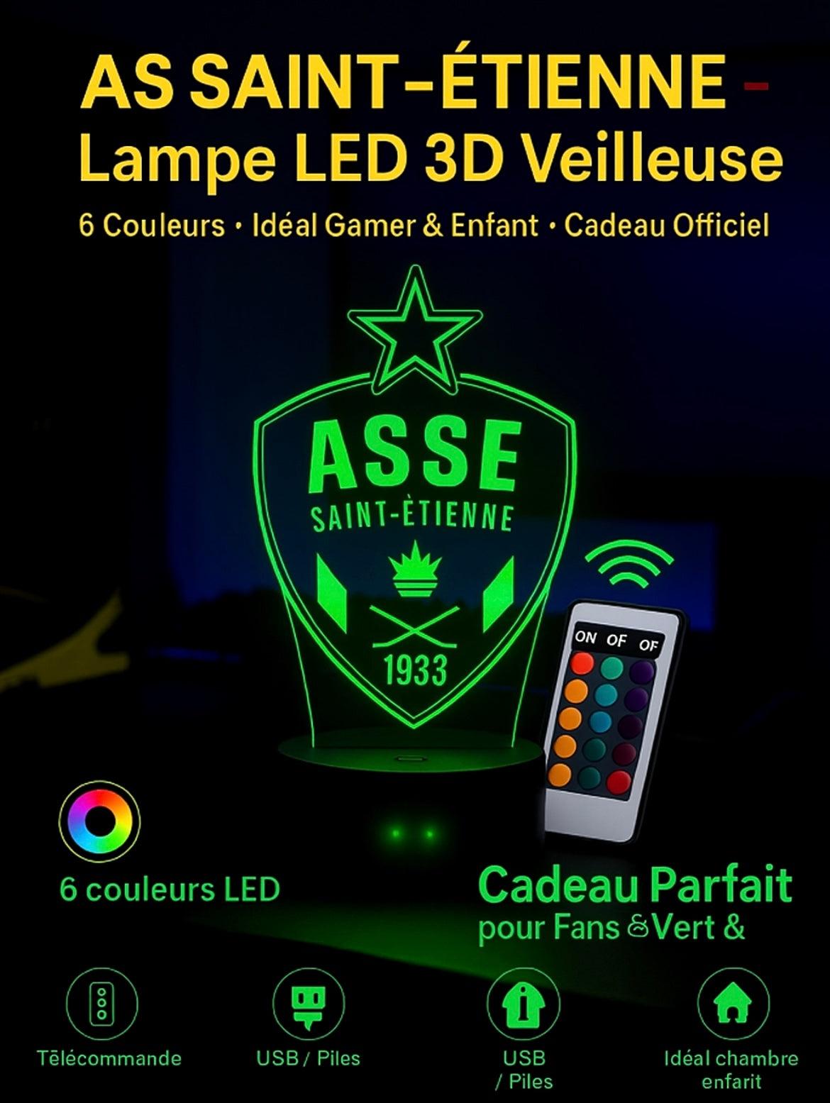 Lampe LED 3D AS Saint-Étienne - Lightix