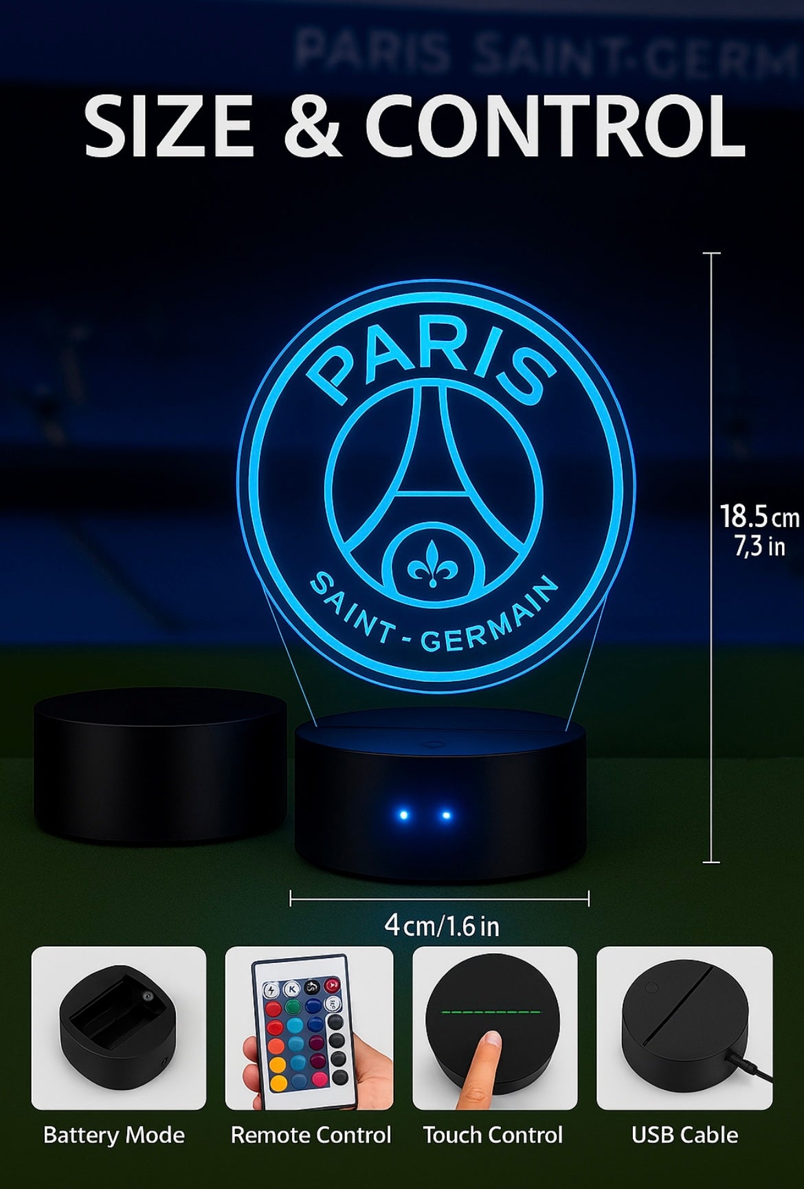 Lampe LED 3D PSG - Lightix