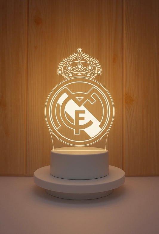 Lampe Led 3D Real Madrid Blanche - Lightix