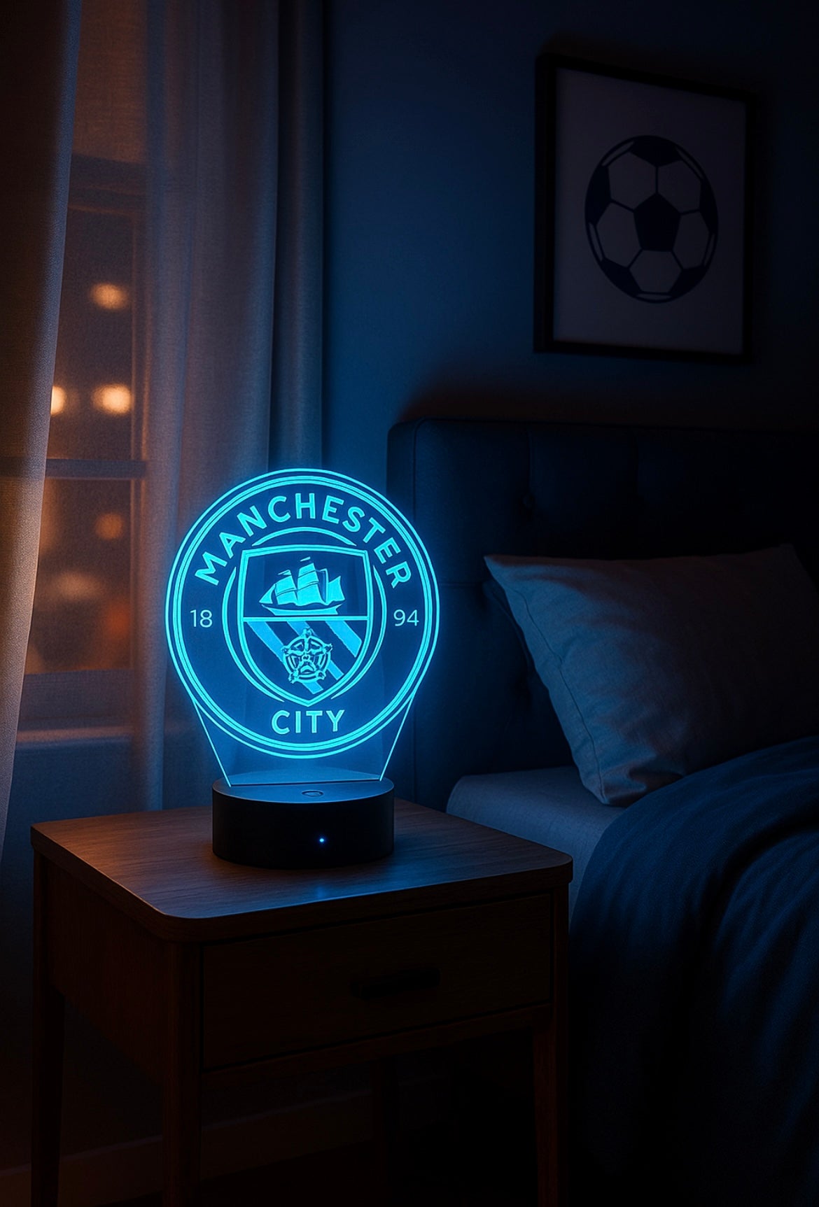 Lampe LED 3D Manchester City - Lightix