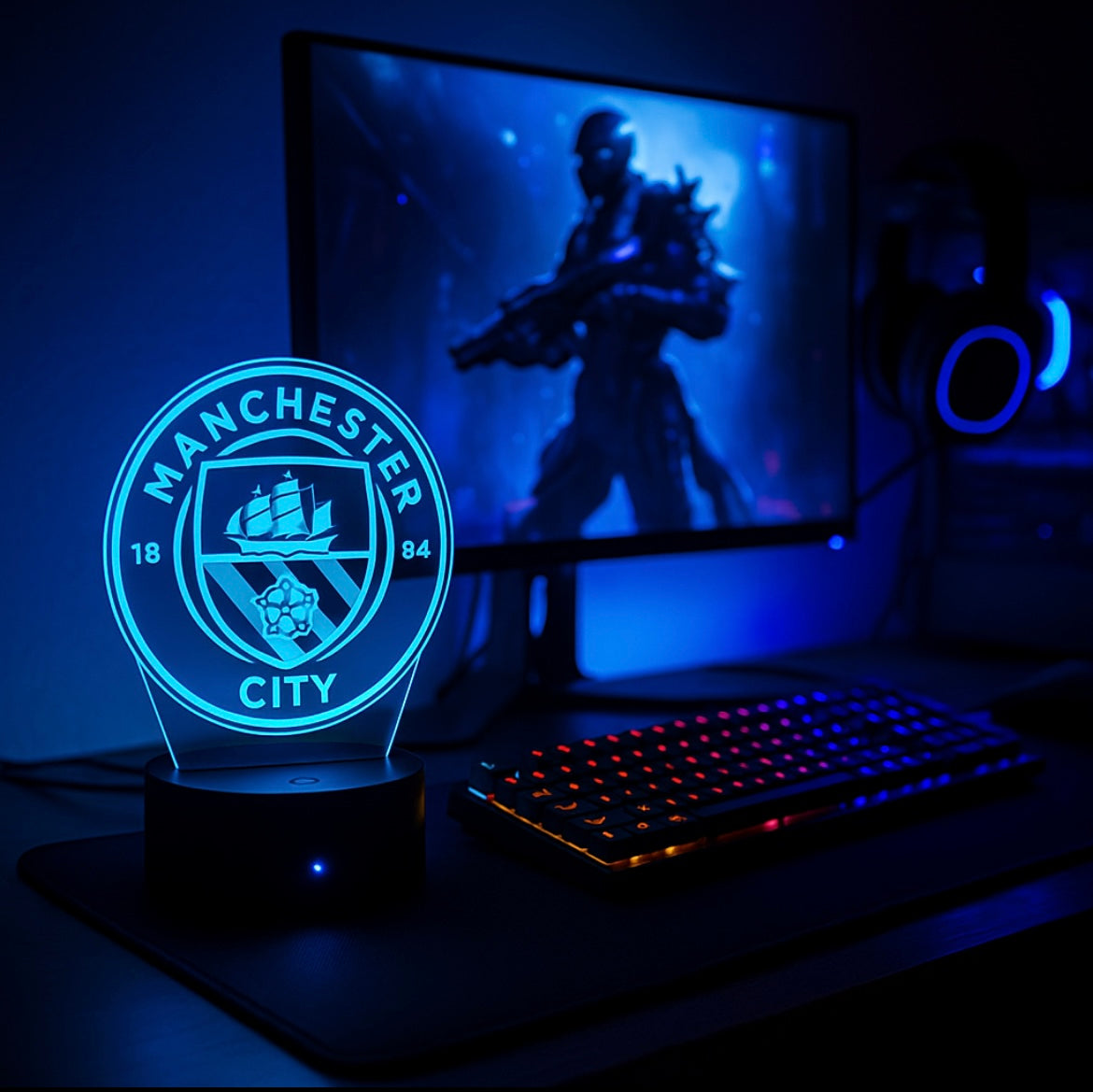 Lampe LED 3D Manchester City - Lightix