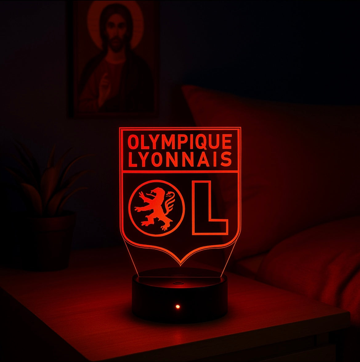 Lampe LED 3D Olympique Lyonnais - Lightix