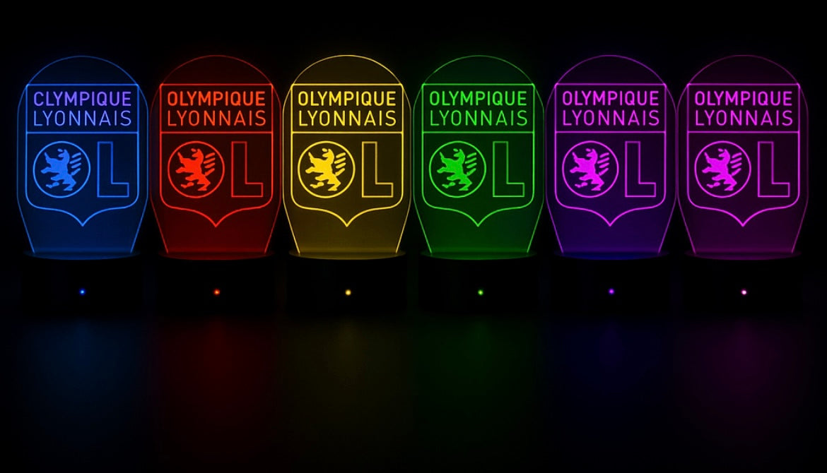 Lampe LED 3D Olympique Lyonnais - Lightix