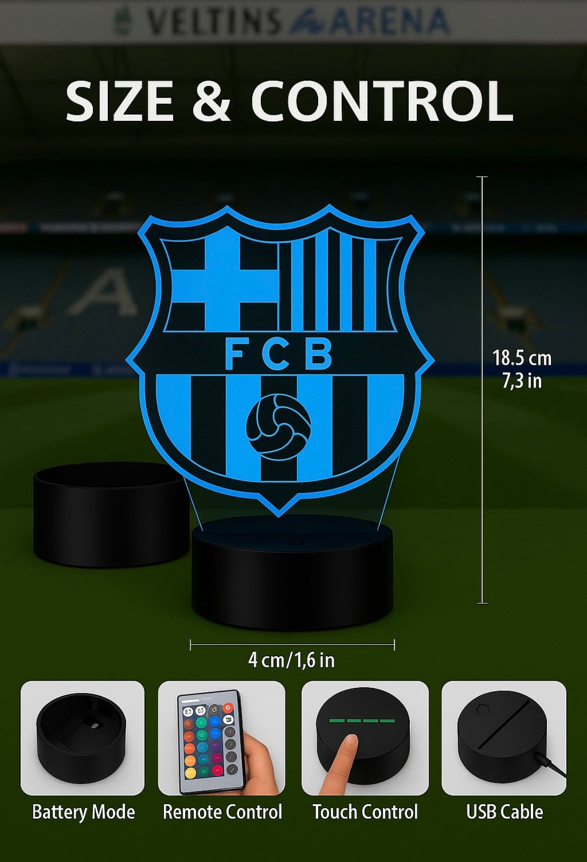 Lampe LED 3D FC Barcelone - Lightix
