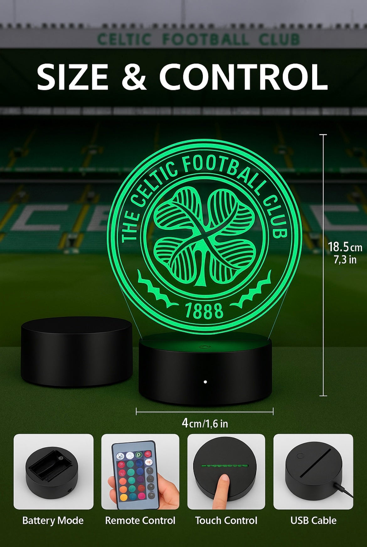 Lampe LED 3D Celtic FC - Lightix